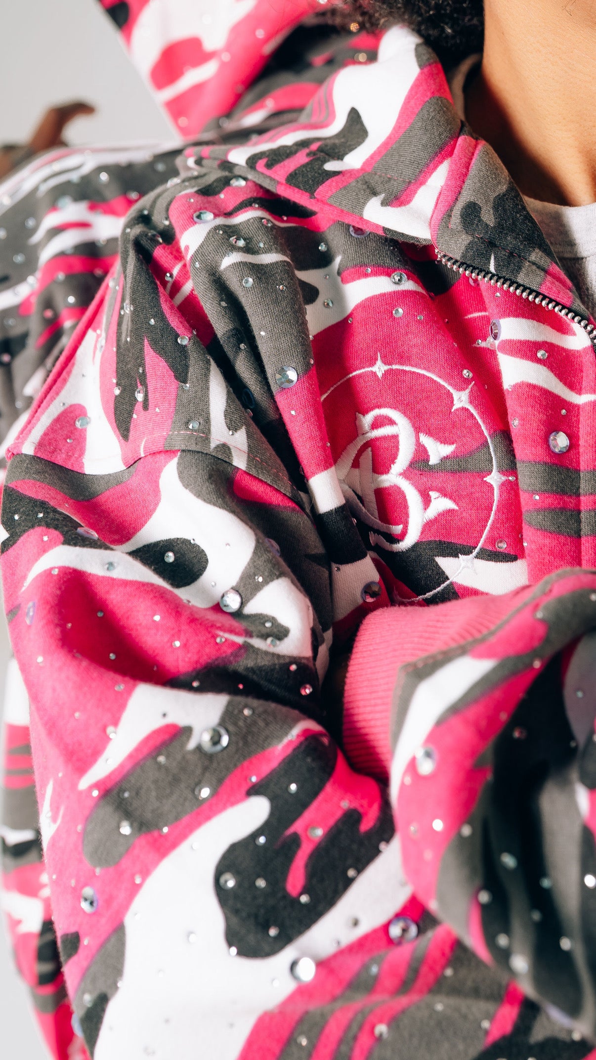 "Crystal Pink" ZIP UP HOODIE