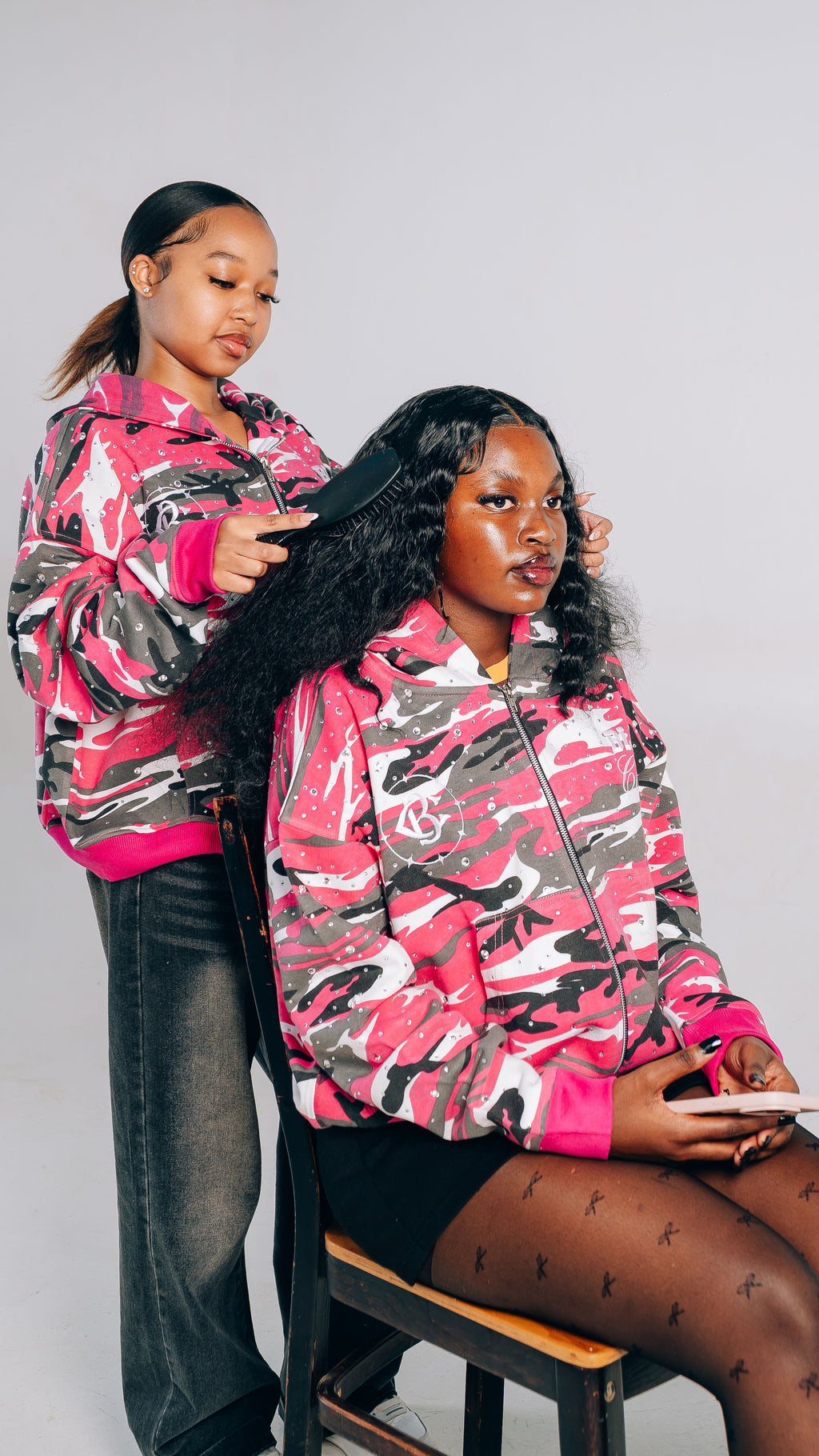 "Crystal Pink" ZIP UP HOODIE