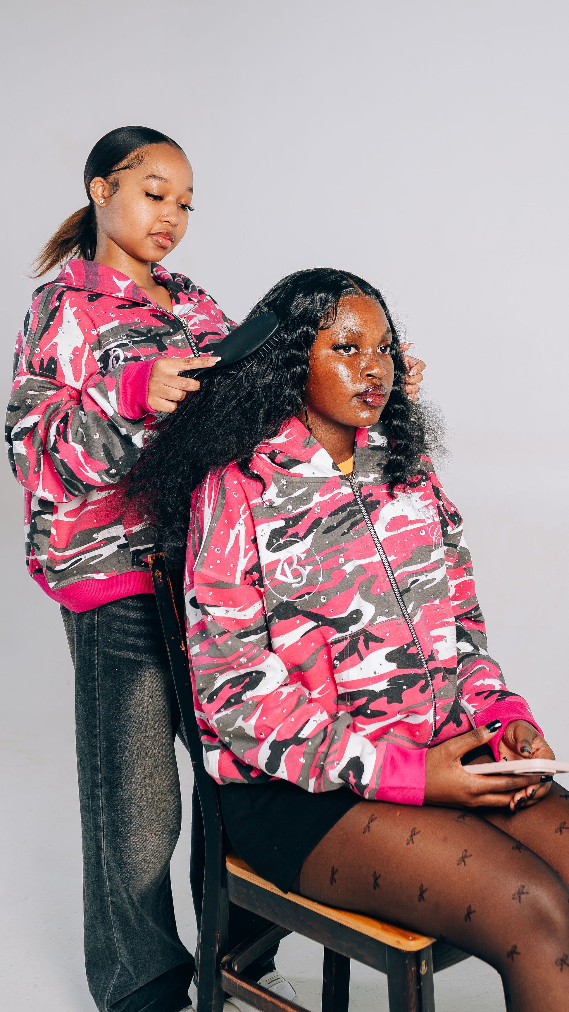 "Crystal Pink" ZIP UP HOODIE