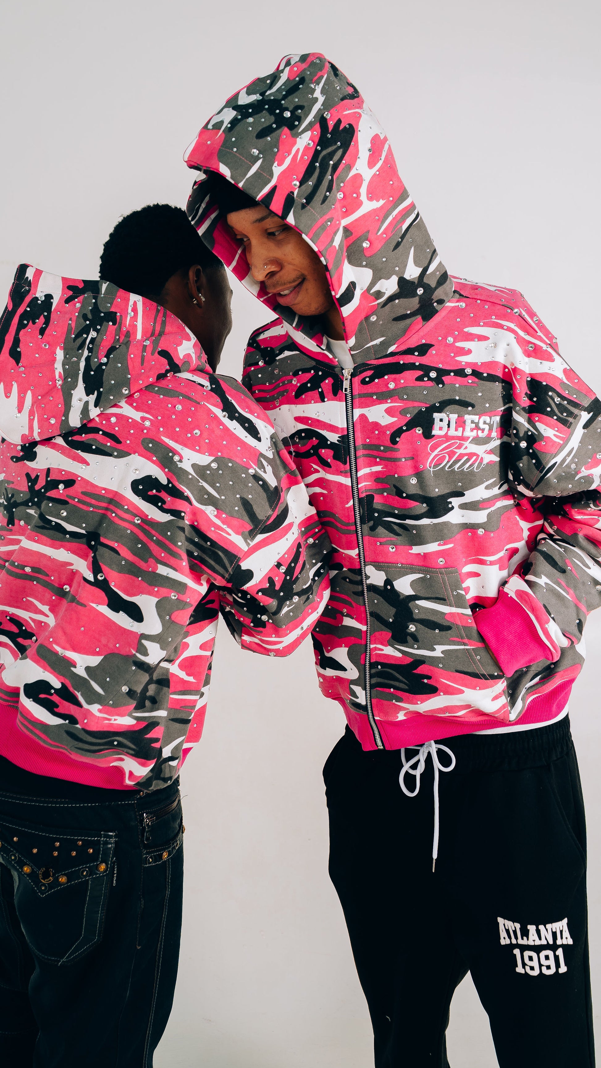 "Crystal Pink" ZIP UP HOODIE