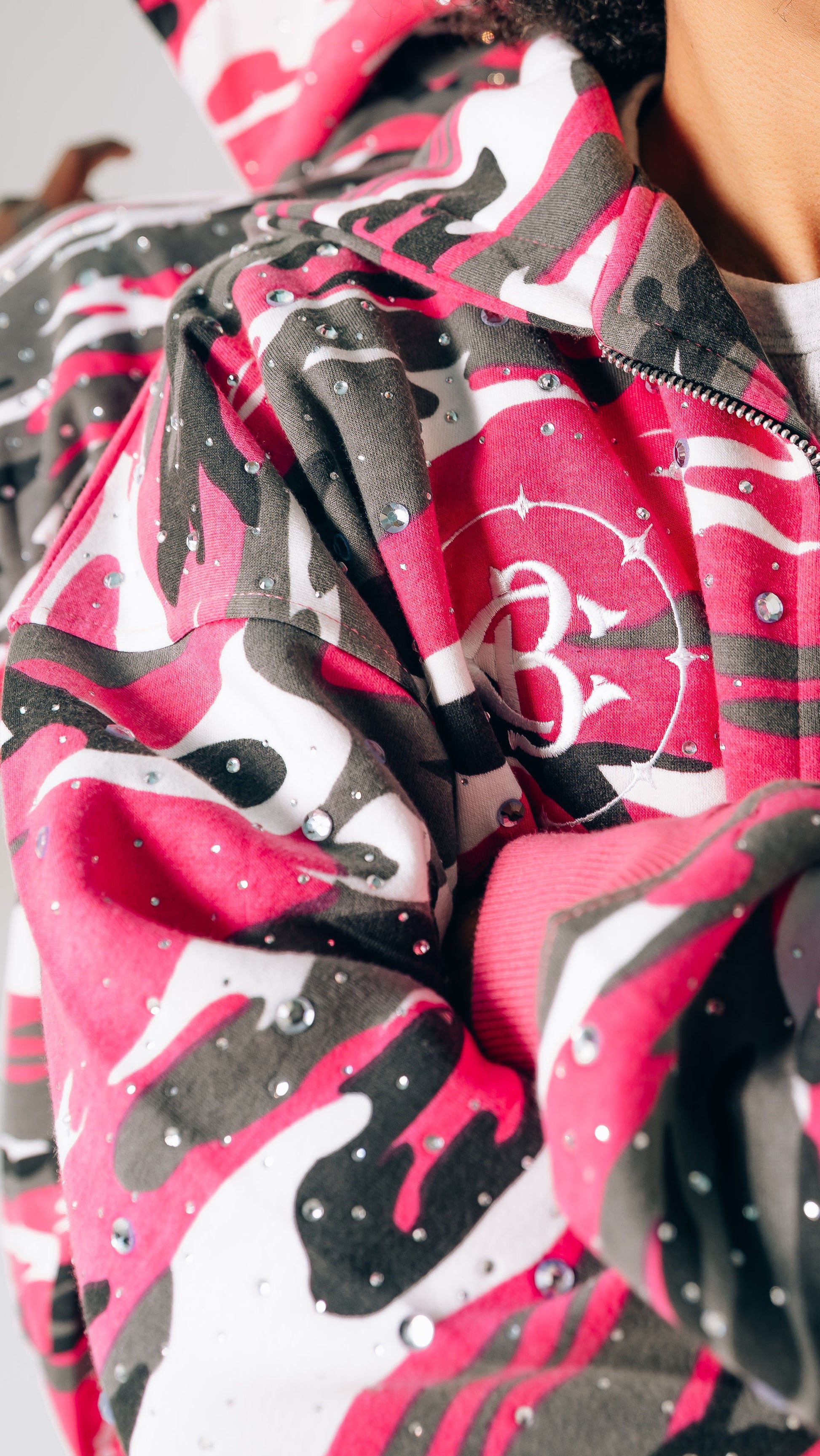 "Crystal Pink" ZIP UP HOODIE