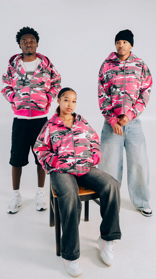 "Crystal Pink" ZIP UP HOODIE
