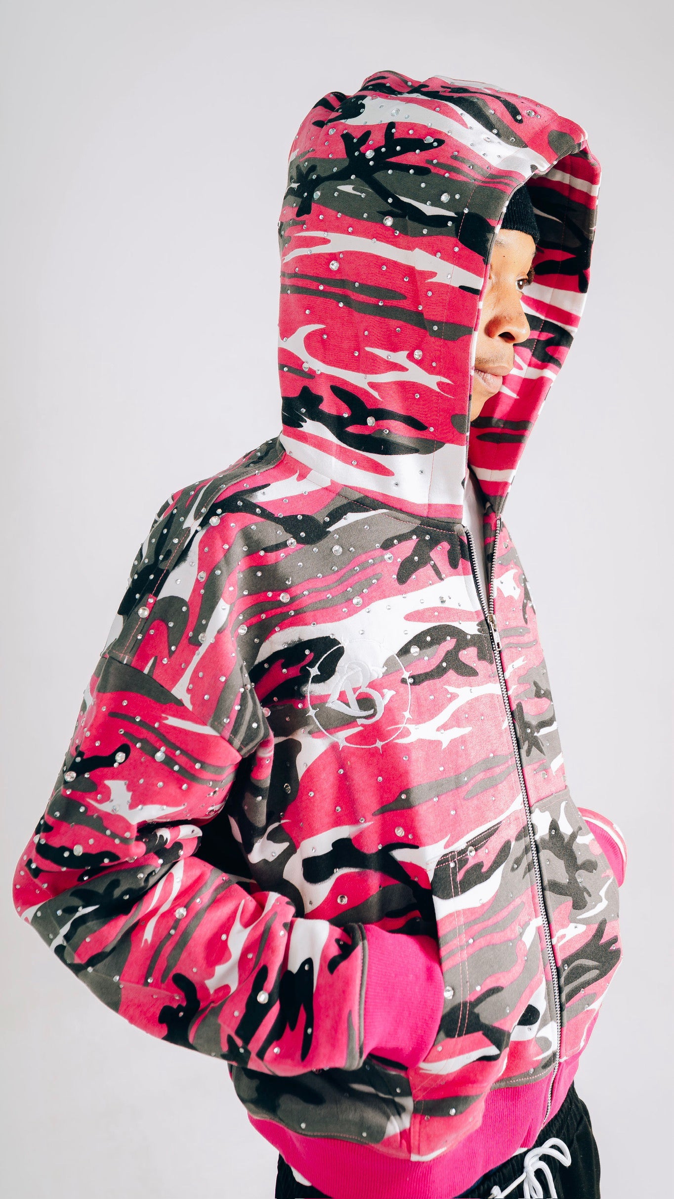 "Crystal Pink" ZIP UP HOODIE