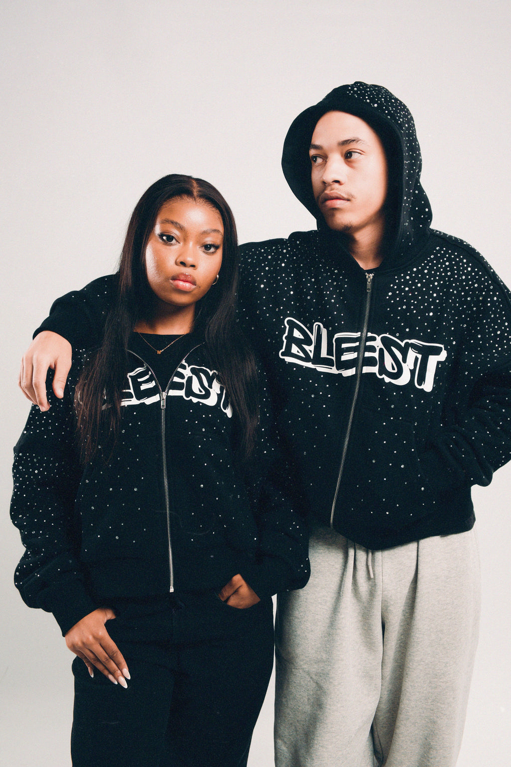 "BLACK REIGN" ZIP UP HOODIE