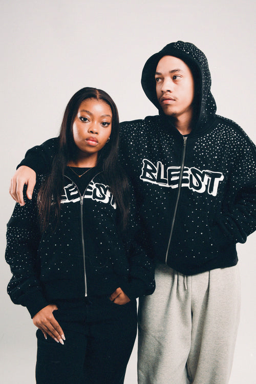 "BLACK REIGN" ZIP UP HOODIE