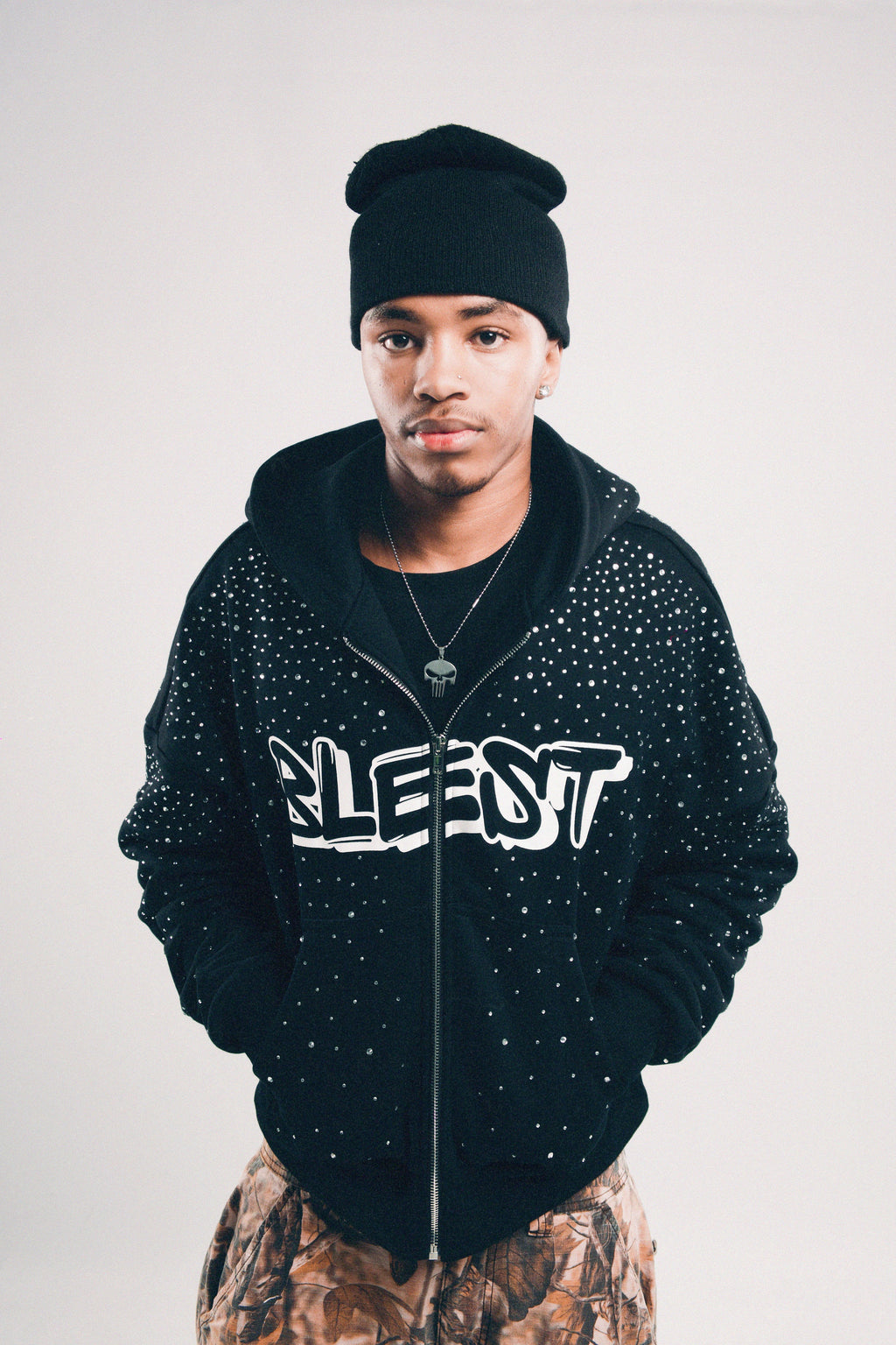 "BLACK REIGN" ZIP UP HOODIE