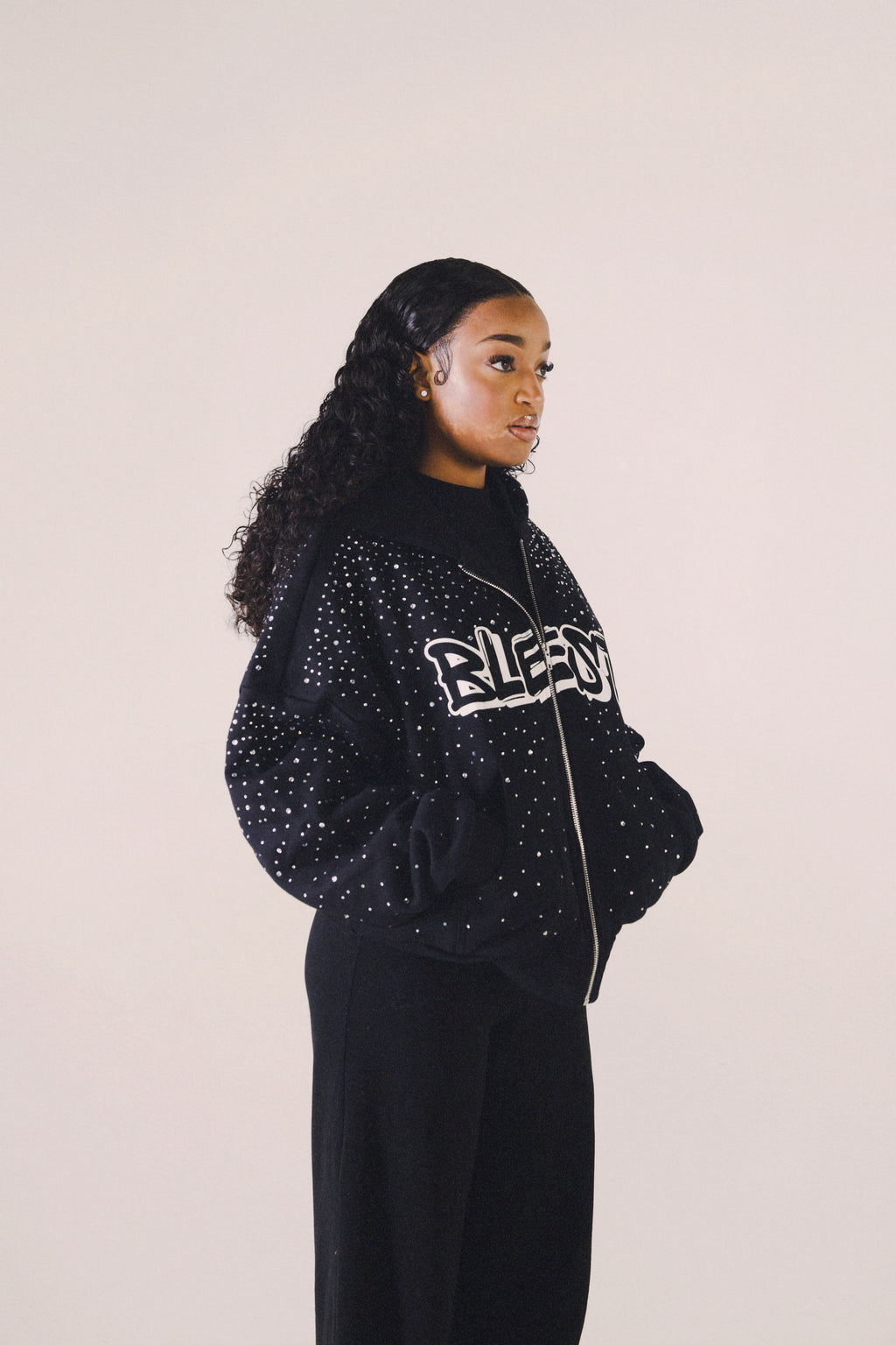"BLACK REIGN" ZIP UP HOODIE